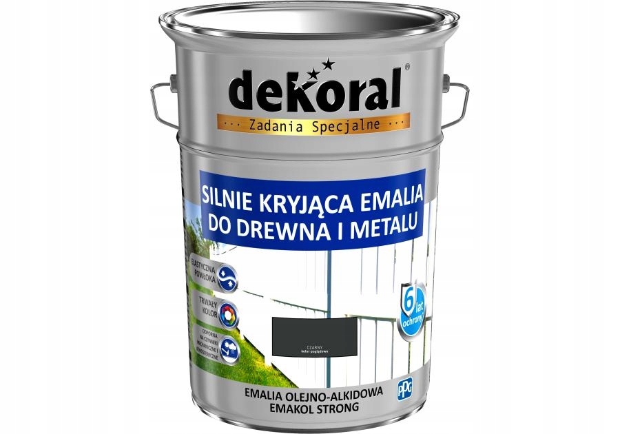 Ftalový smalt Emakol Strong černý 5 L Dekoral