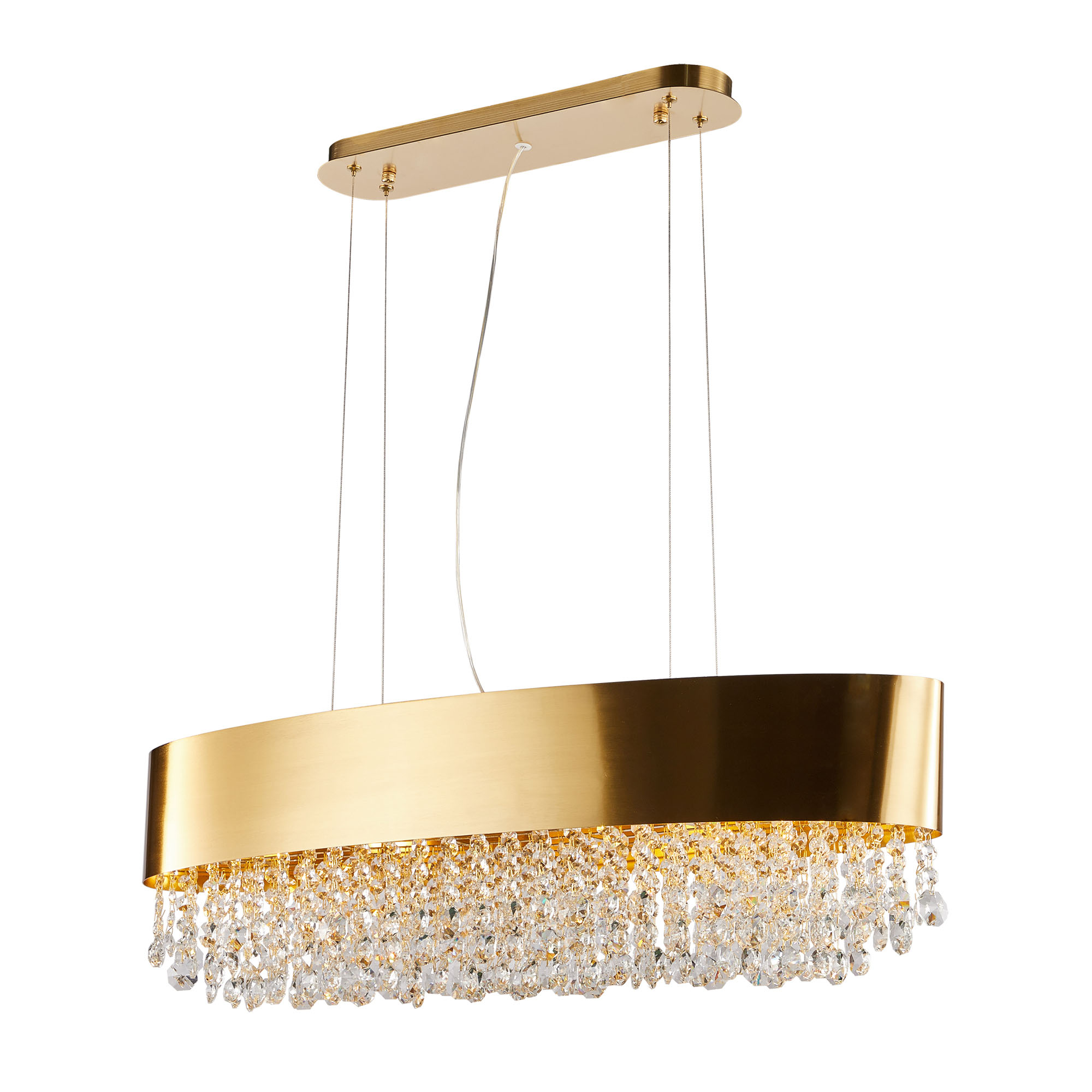 Lampa wisząca nad stół 80cm Led Kryształ Nowoczesna Żyrandol złoty kuchnia