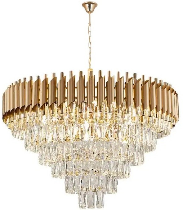 Luster „Diamond Light 8“ – Zlatý krištáľový lesk elegancie, obývacia izba 60 cm
