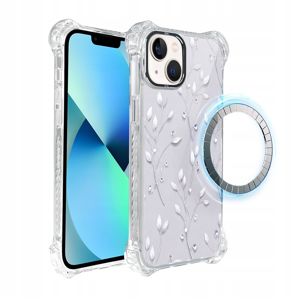 Pouzdro pro iPhone 15 Ibizu DropGuard Ultra s MagSafe, Ledové květy