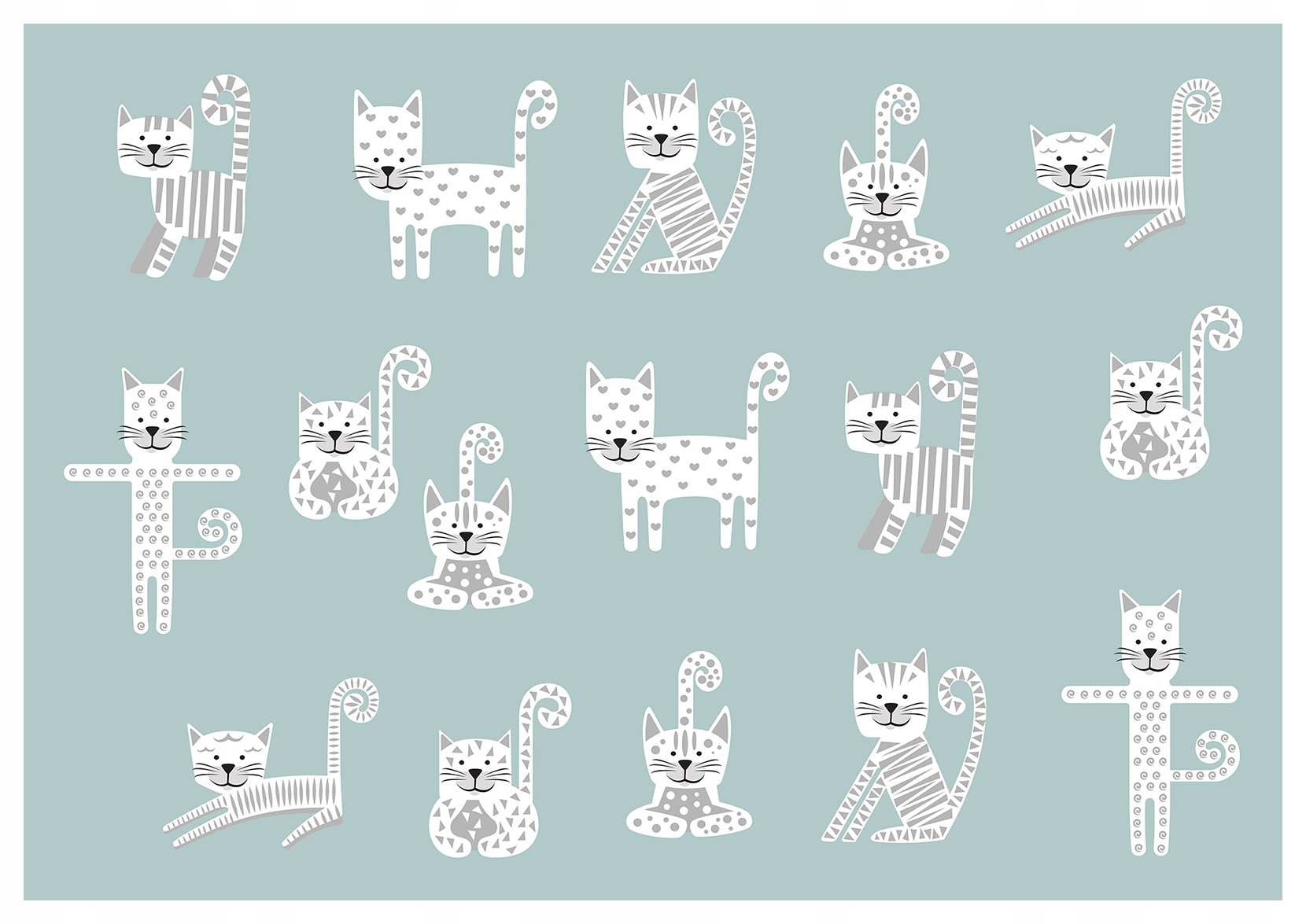 Fototapeta Kočky, skandinávský minimalismus do dětského pokoje 200x140 lepidlo