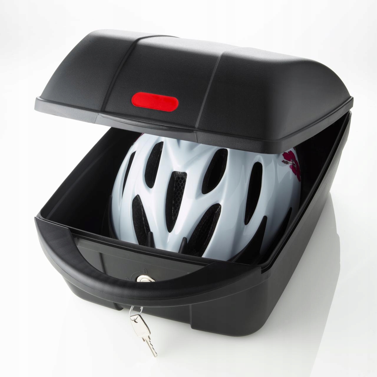 Boks Box Kufer na bagażnik rowerowy Fischer, 11L pojemności, ZAMYKANY klucz Waga 1170 g