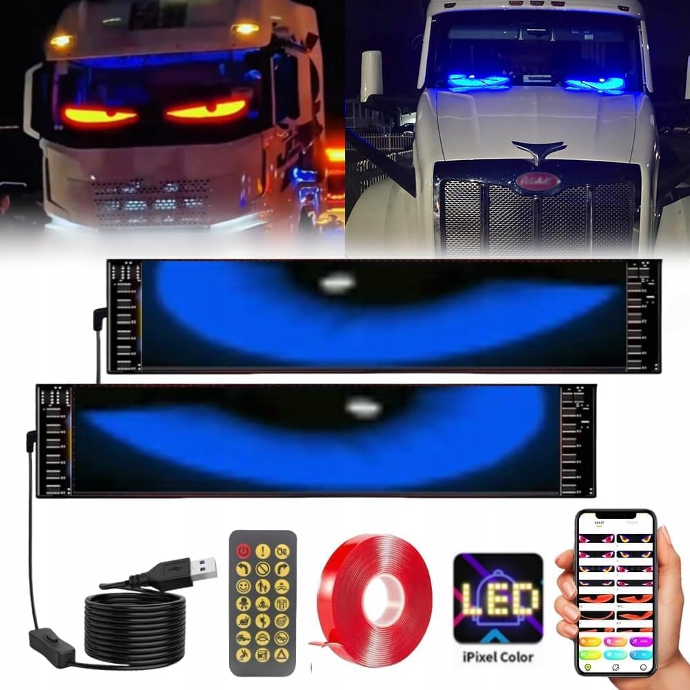 Automobilová lampa Diody Led pásek 12 CM X 59 CM Ďábelské oči