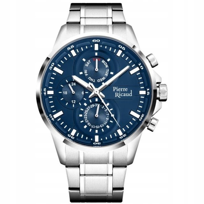 Pánské Hodinky Pierre Ricaud P97034.5115QF stříbrný náramek