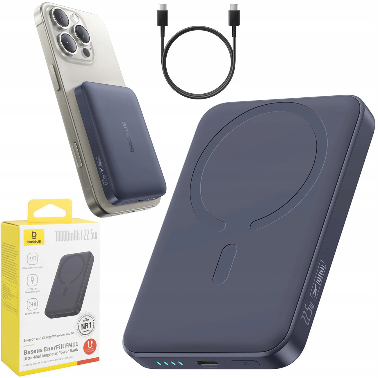 Baseus Magnetická Powerbanka 22.5W s Qi2 MagSafe 15W 10000mAh pro iPhone 17
