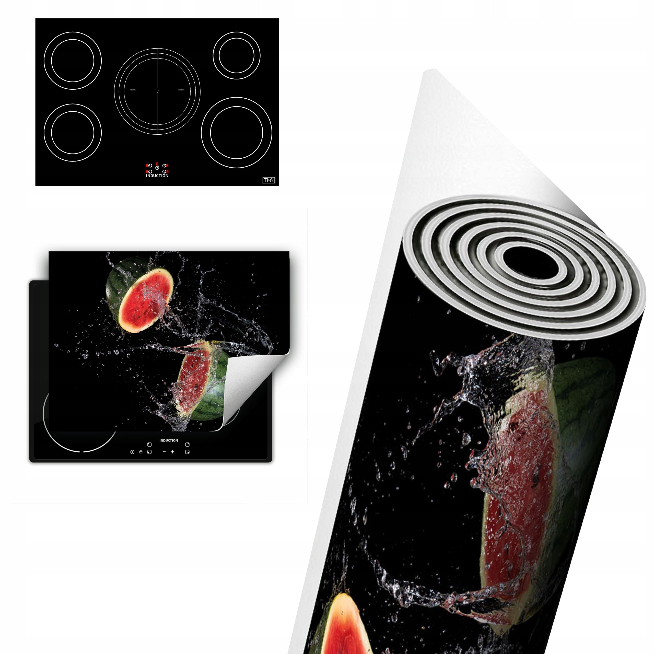 Vinylová Ochranná Deska Na Indukci 80x52 černá meloun