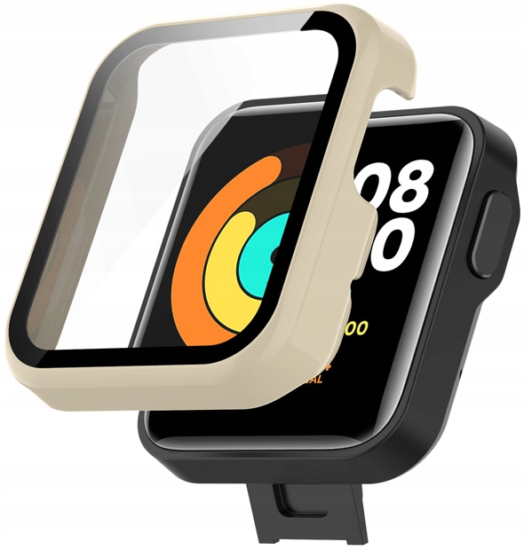 ETUI OCHRONNE PEŁNE + SZKŁO HARTOWANE 2W1 DO XIAOMI MI WATCH LITE - IVORY
