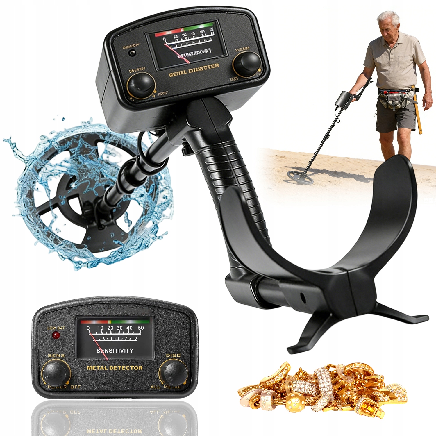 Detektor Kovů S Možností Regulace, Odolný Pro Lesní Pláž A Hory