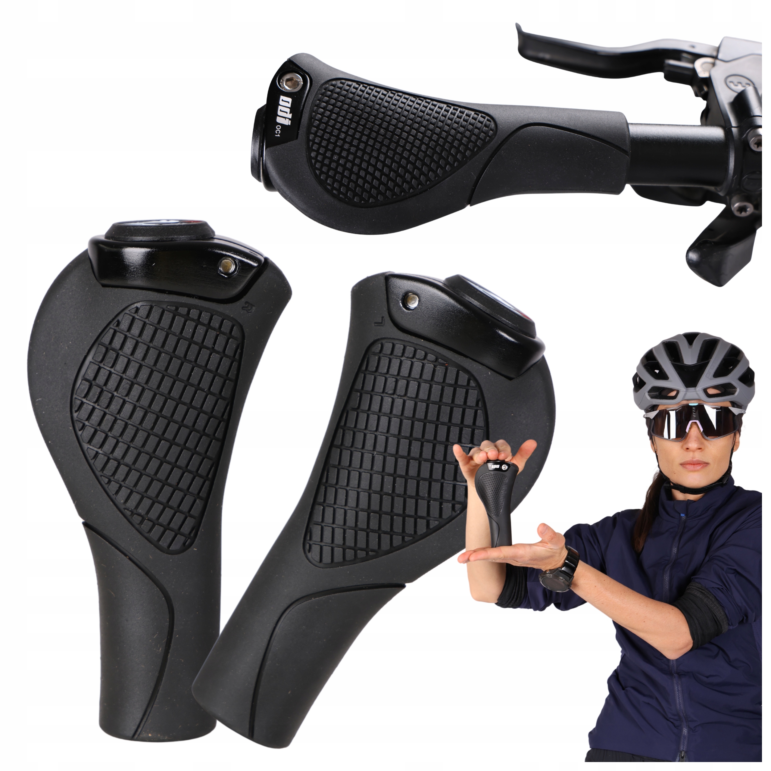 Chwyty rowerowe przednie kierownicy rączki gripy ergonomiczne z amortyzacja