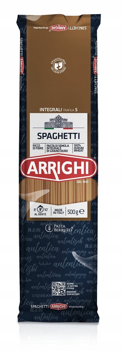 Levně 5 x Těstoviny s celozrnnými špagety Arrighi 500 g