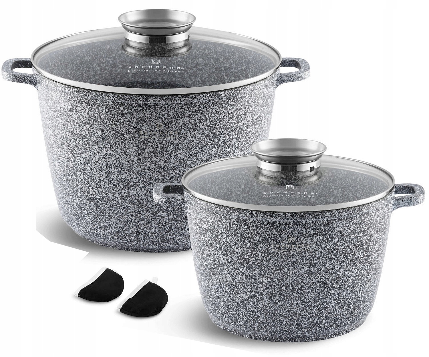 ZESTAW GARNKÓW GARNKI GRANITOWE BEZ PFOA 6,2L/10L