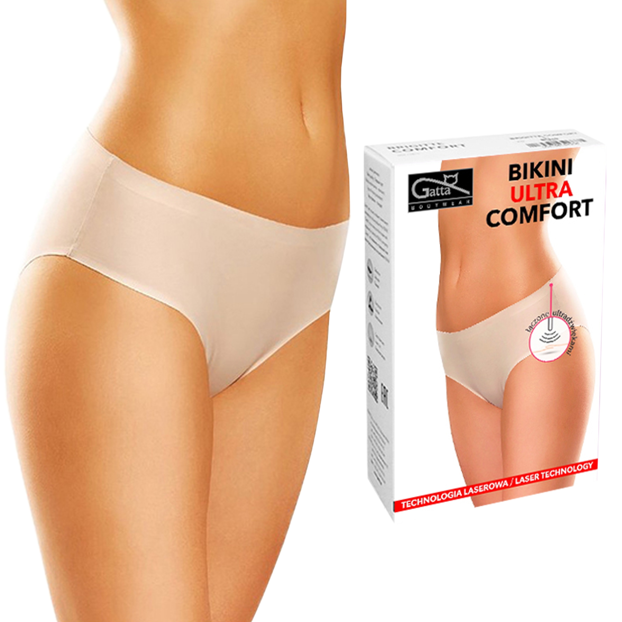 

Gatta Bikini Comfort, figi bezszwowe, Beżowe, XL