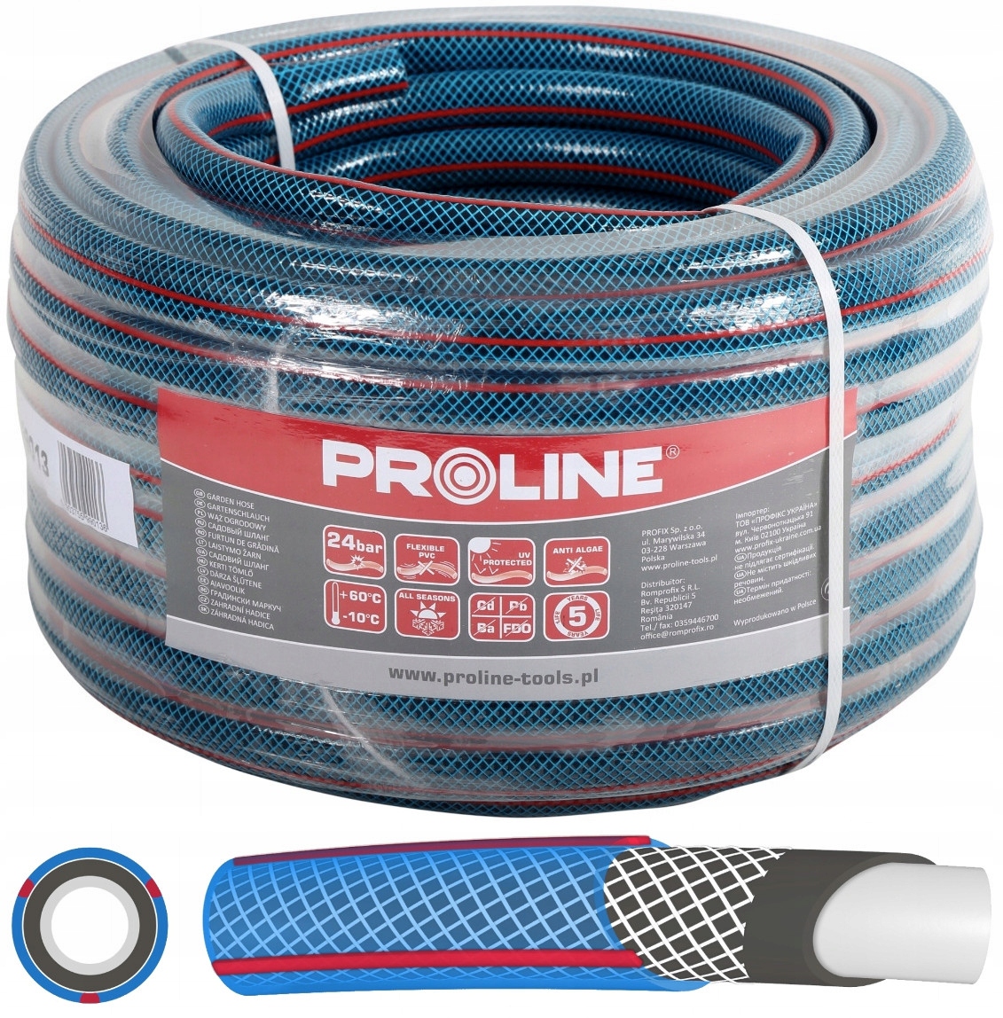 

Wąż Ogrodowy 4-WARSTWOWY 24BAR 3/4'' 30M Proline