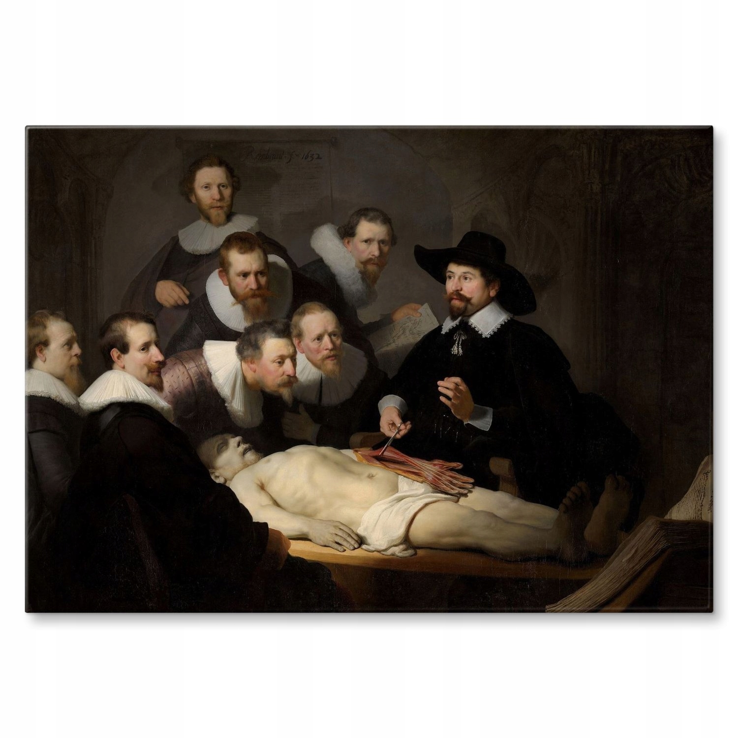 Kovový plakát Anatomy lesson Rembrandt Dárek 30 x 42 cm