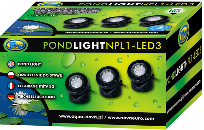 AQUA NOVA NPL1-LED3 Oświetlenie do oczka wodnego Kod producenta 011304