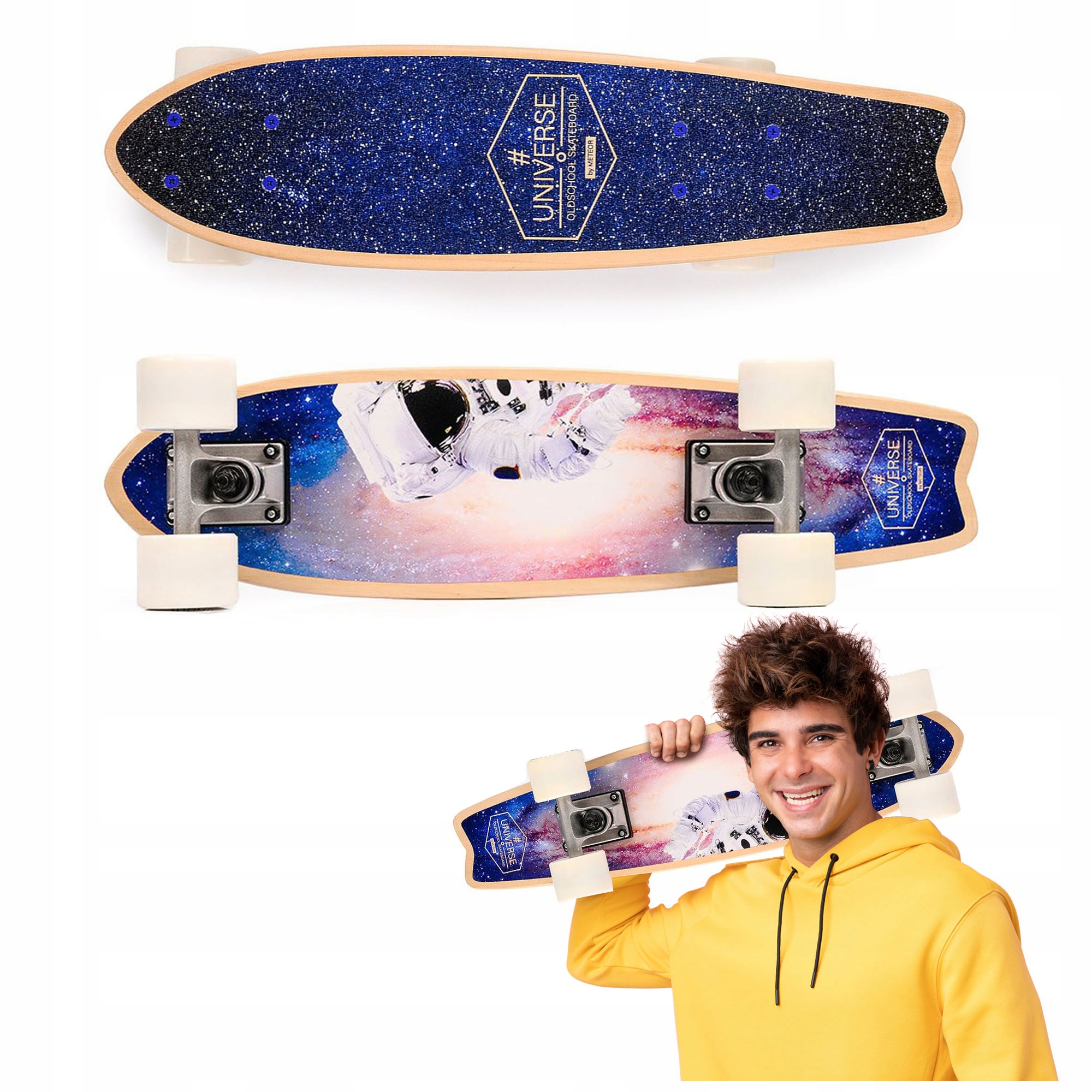 Deskorolka Dla Dzieci Mini Fiszka Meteor Drewniana 57x15cm ABEC-7 do 100kg