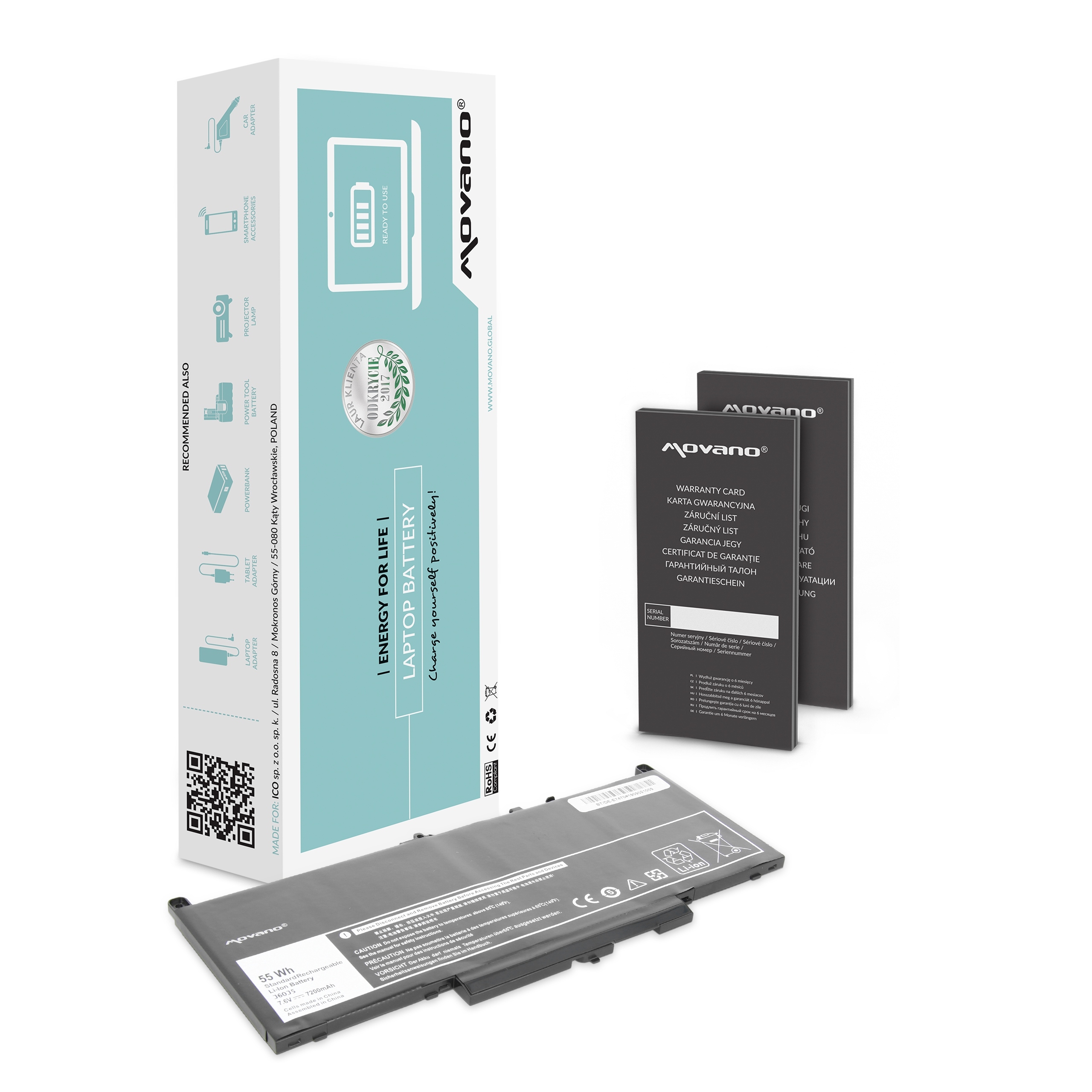 Bateria J60J5 do Dell Latitude E7270 E7470 55Wh