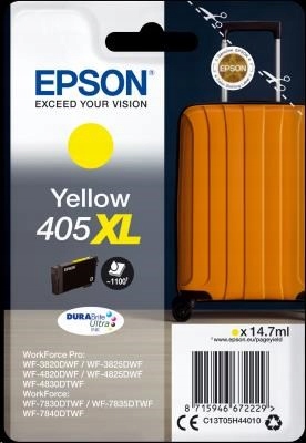 Jednorazové balenie atramentu Epson Yellow 405XL Durabrite Ultra…