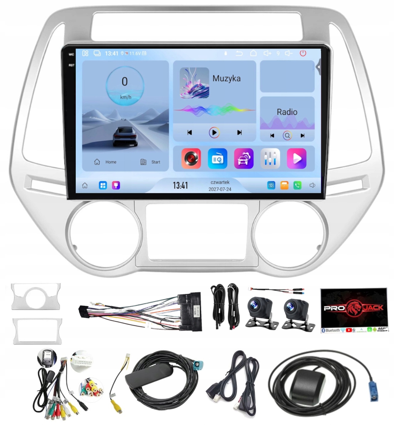 Rádio Navigace Hyundai I20 2012-2014 Carplay Android Auto 4GB 64GB Sim