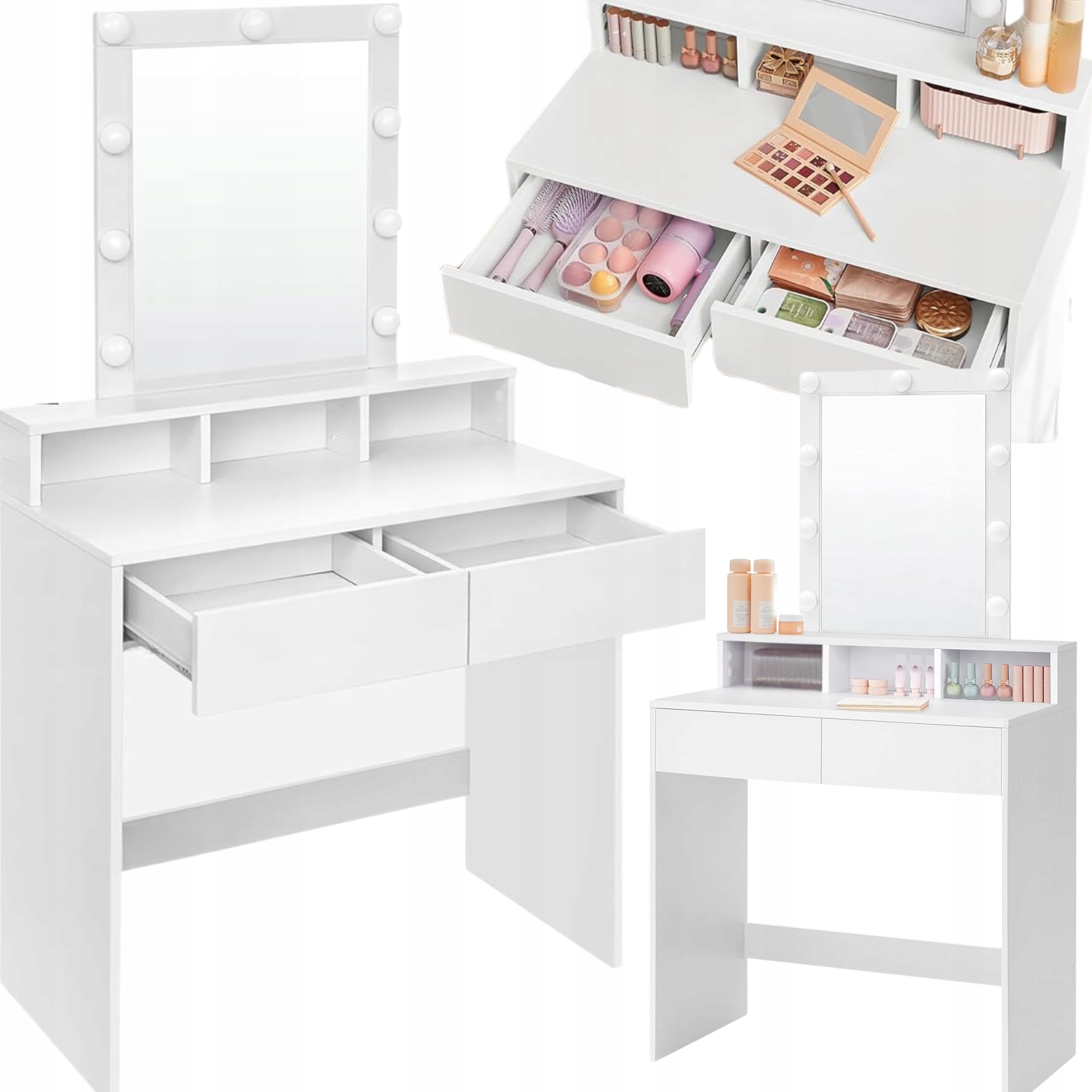 Toaletka s Led osvetlením, skrinka, komoda, stôl na líčenie