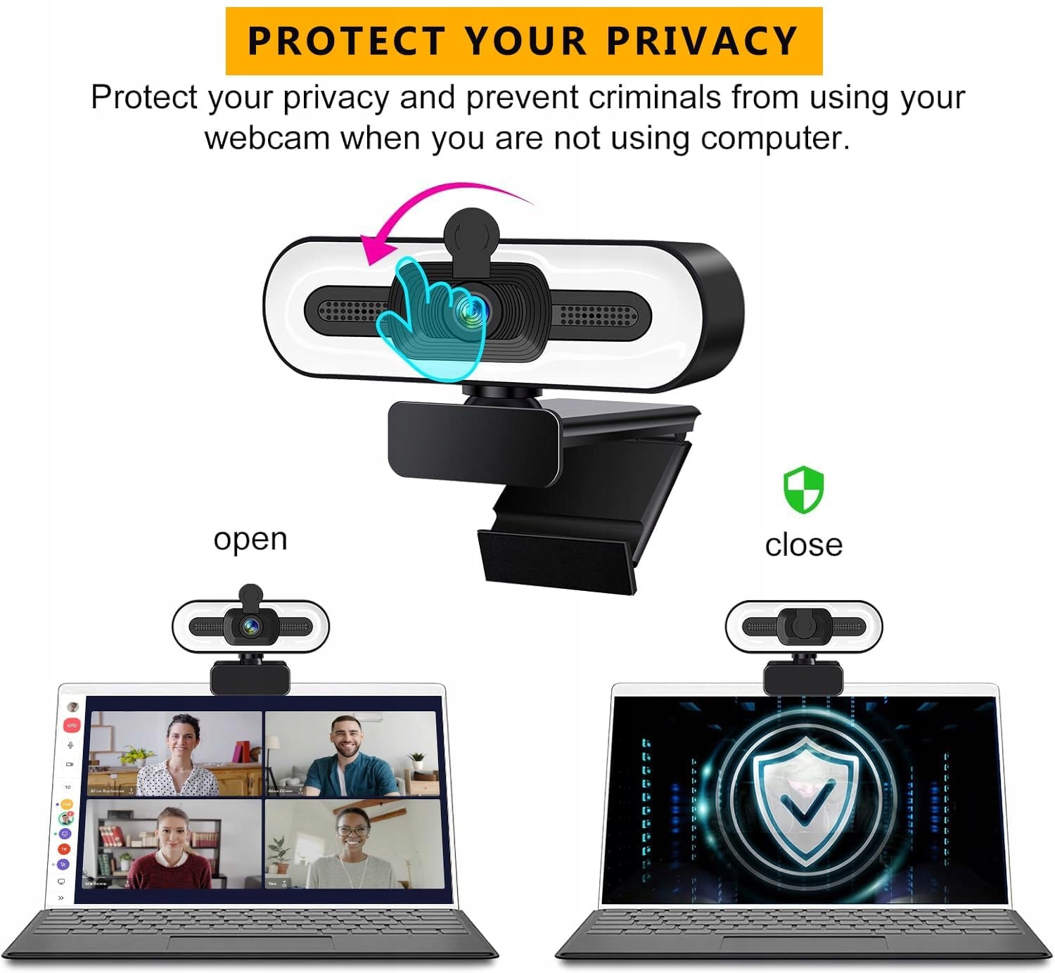 GKEAPZA Kamera Internetowa 1080P Full HD Z Mikrofonem I Statywem — miniatura 5