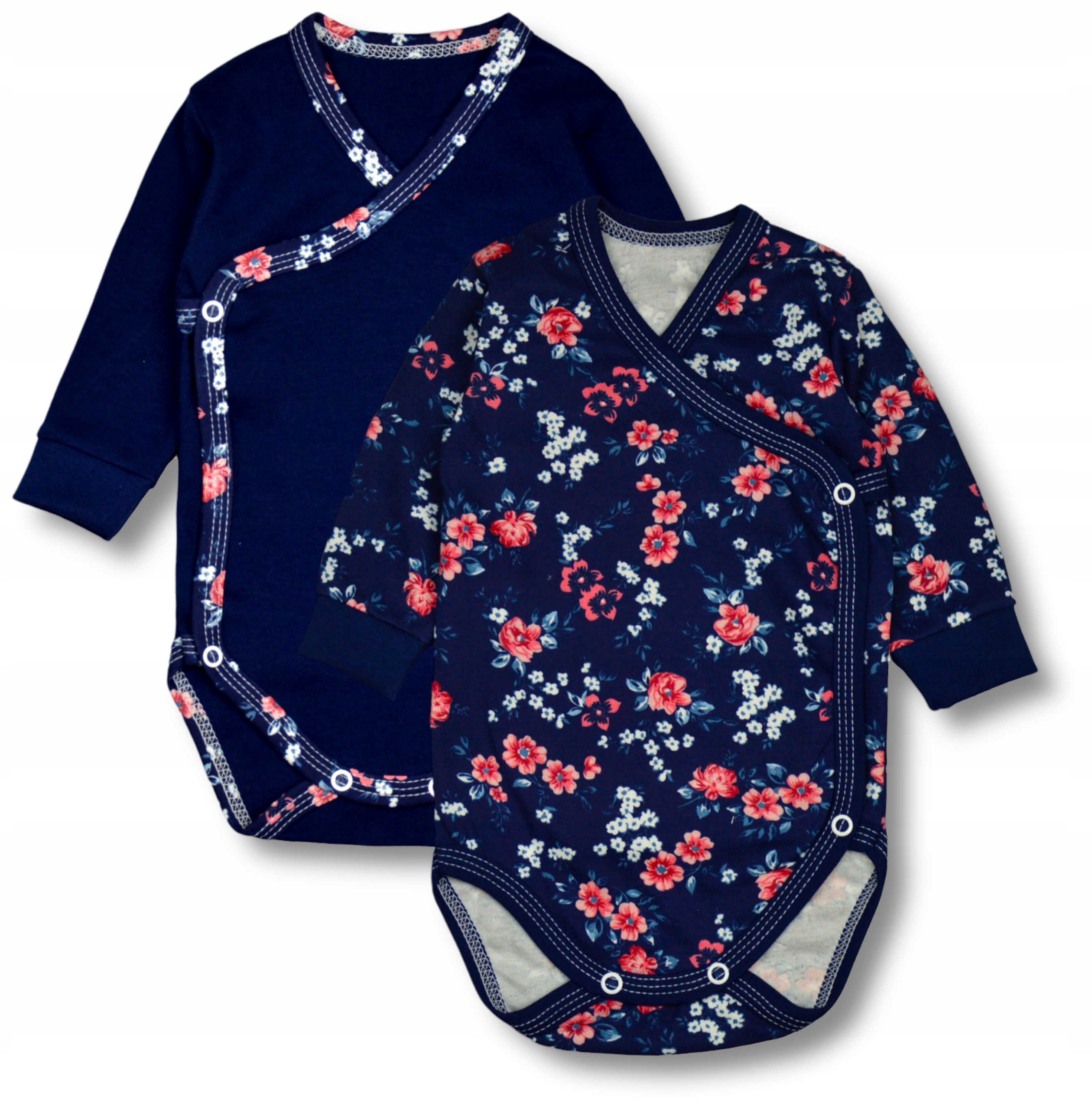 

2-PAK Body Kopertowe Długi Rękaw 62 dziewczynka