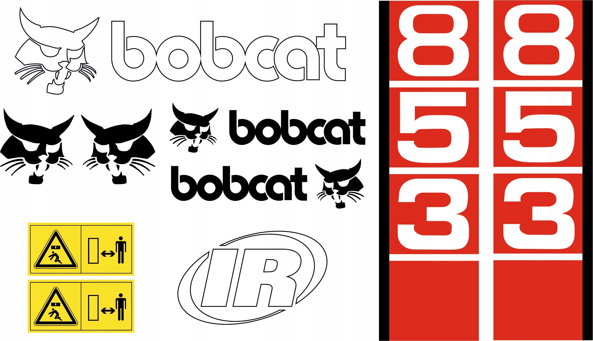 BOBCAT 853 SKID ЗАРЯДНИЙ ПРИСТРІЙ ЛАМІНОВАНІ НАКЛЕЙКИ