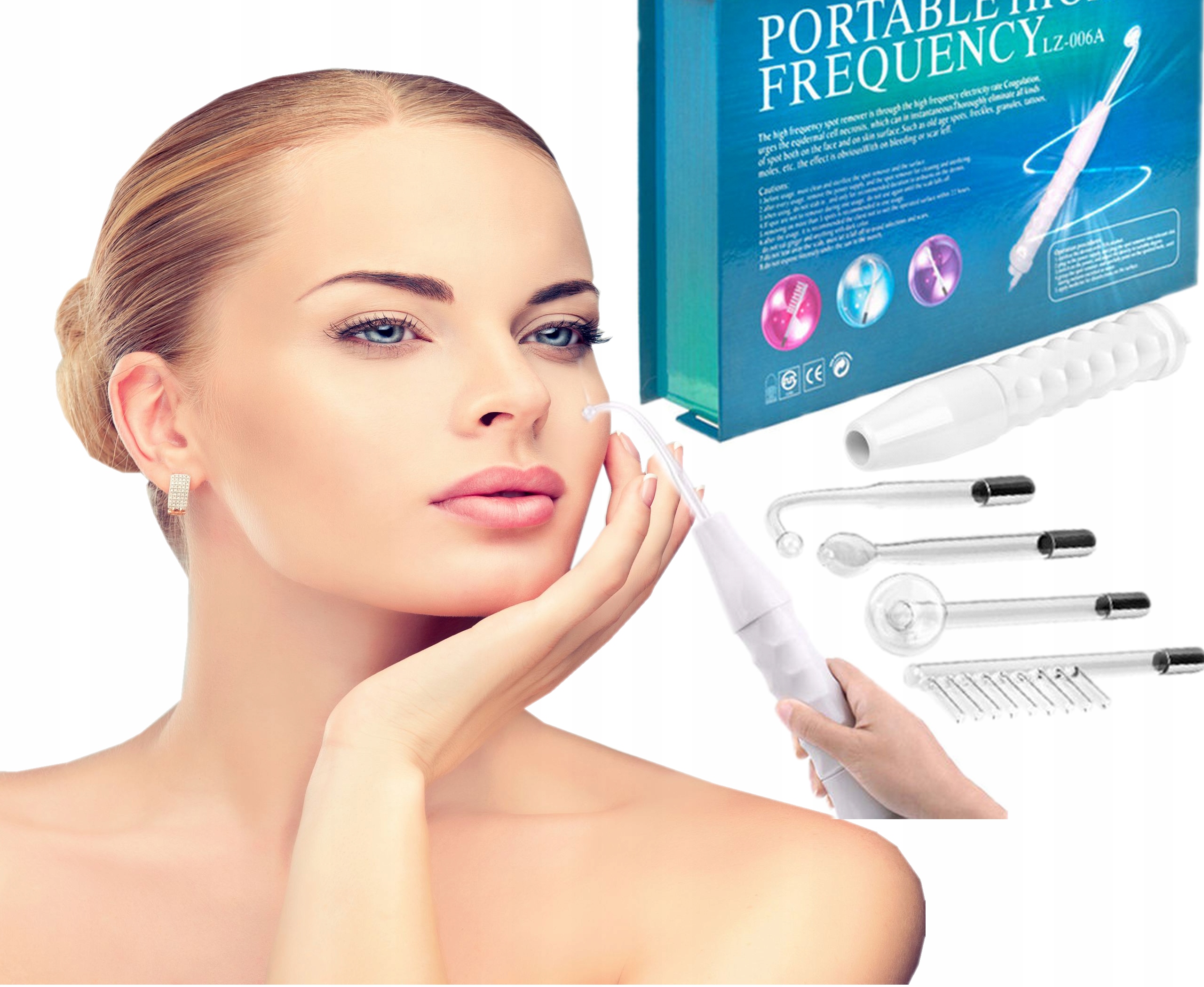 DARSONVAL DERMA WAND DARSONWAL MOCNY 4 PELOTY TWARZ WŁOSY TRĄDZIK Premium Marka Lewer