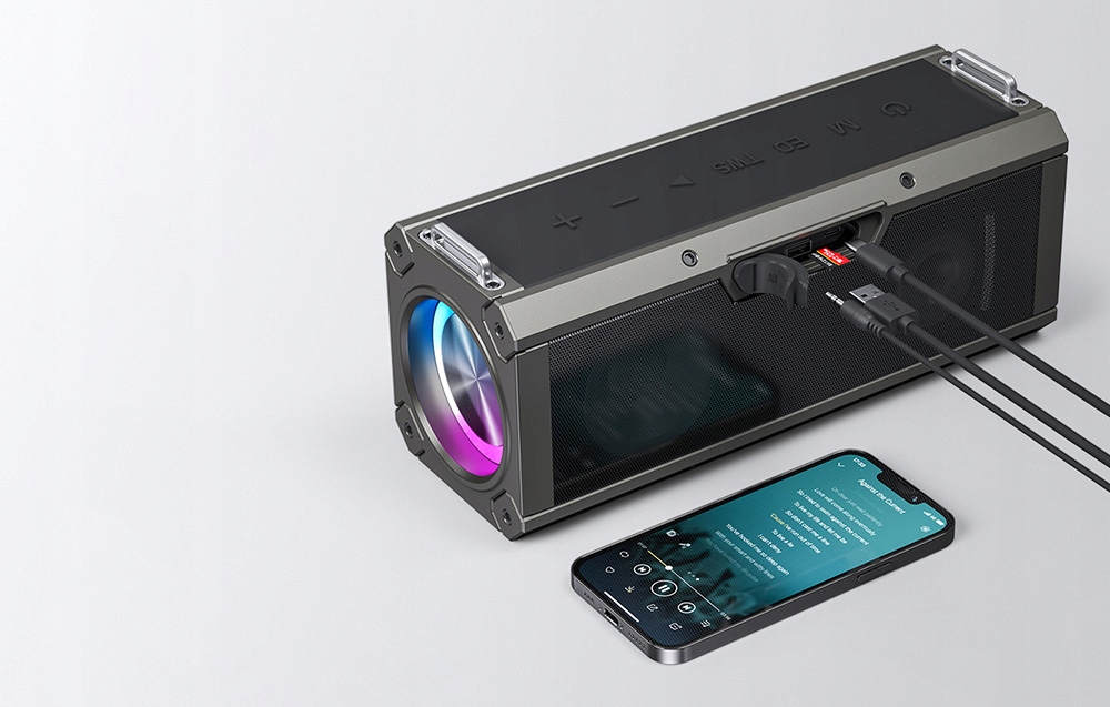 BLITZWOLF WODOODPORNY PRZENOŚNY GŁOŚNIK BLUETOOTH IPX5 120W 16000MAH USB SD Model BW-WA3 Pro