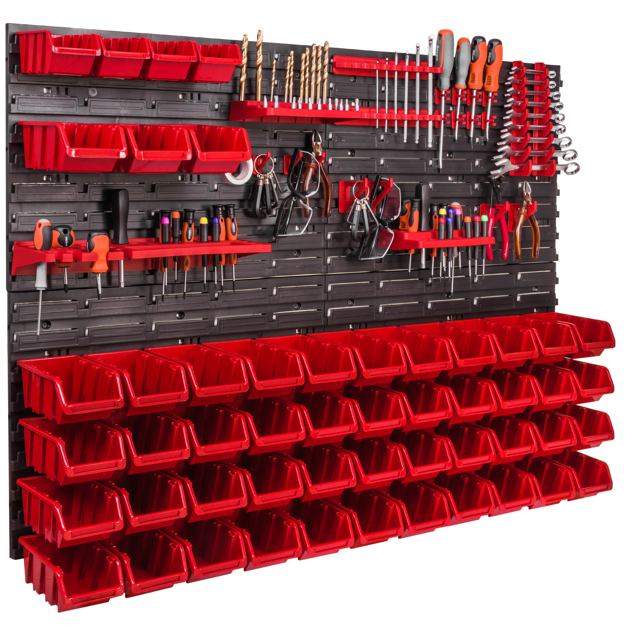 Nástrojová deska 115 x 78 cm, dílenská stěna 51 záchodů, garáž, klíče
