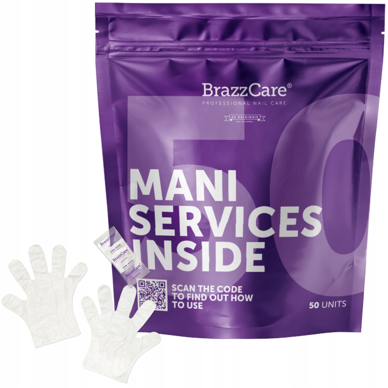 50x BrazzCare Nawilżające Rękawice Maska Do Rąk Brazylijski Zabieg Dłonie