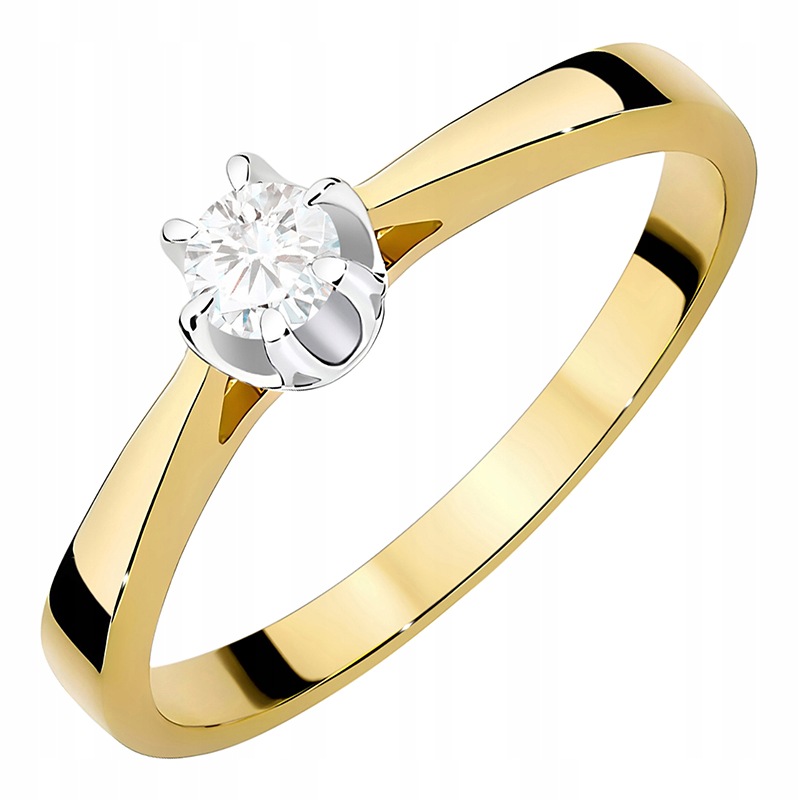 Krásný Prstýnek s centrálním Briliantem 0.12 ct