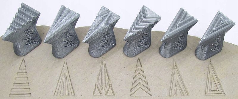 Rélyéf sada trojúhelníkových razítek 15x30mm
