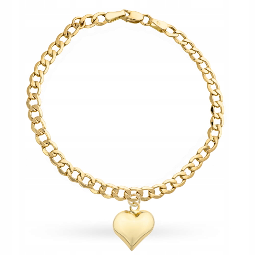 Zlatý náramek Srdce 585 na Pancerce 19r vzor s nafukovacím Srdcem 3.28g