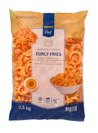 Levně Metro Chef hranolky zatočené curly fries 2,5 kg zmrazené