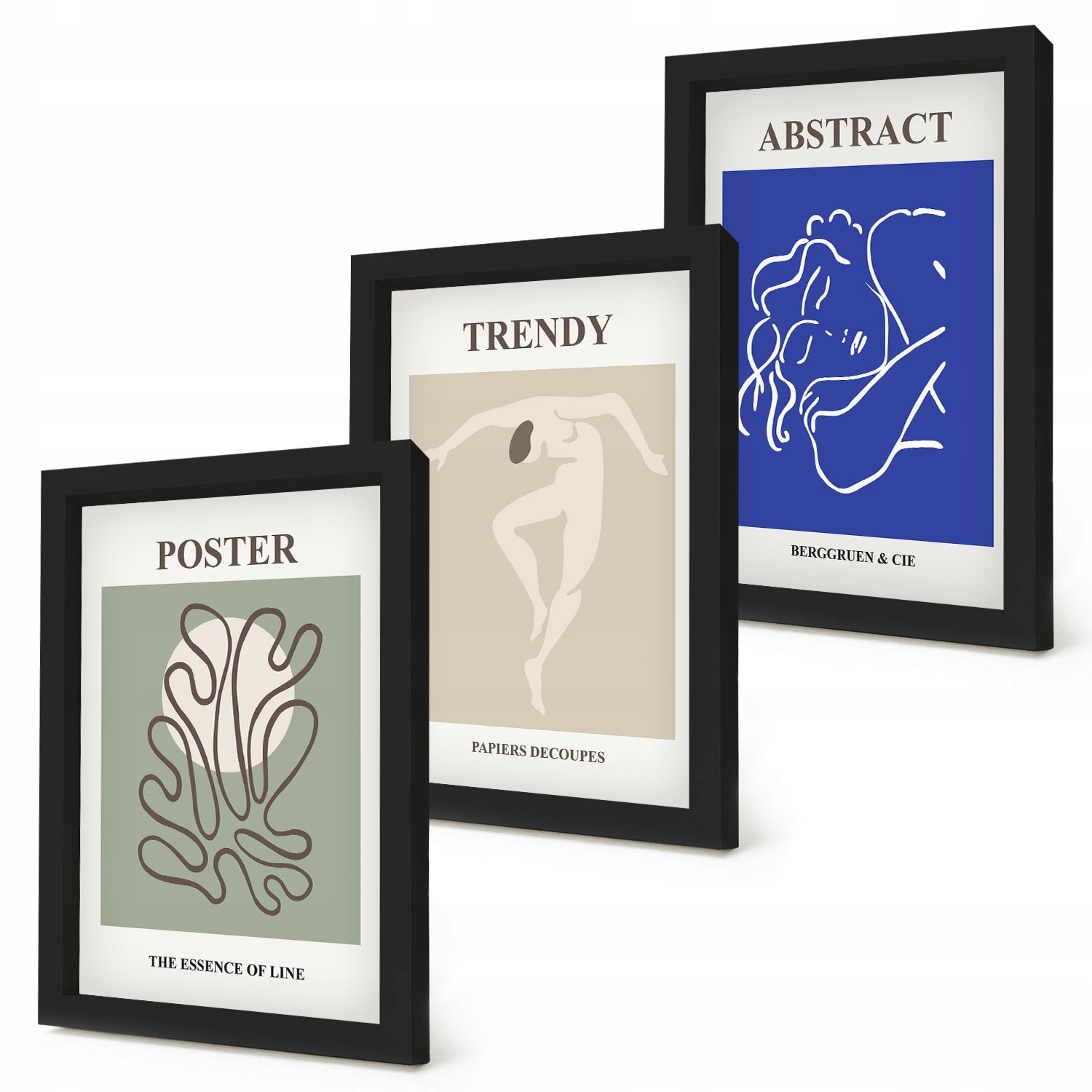 Stylová galerie obrazů Henriho Matisse, pastelové ilustrace, černý rám