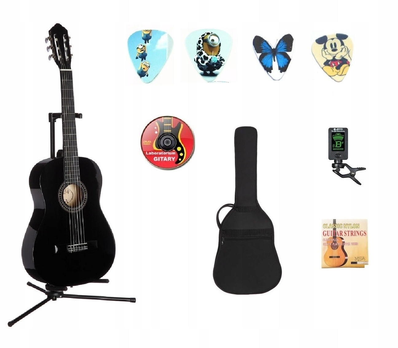 GITARA KLASYCZNA SUPER JAKOŚĆ 4/4 TUNER + DVD!