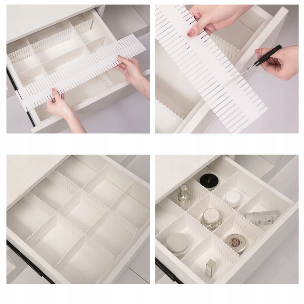 4x ORGANIZER PRZEGRÓDKA SEPARATOR DO SZUFLADY SZAFY BIURKA regulowany Marka Raltek
