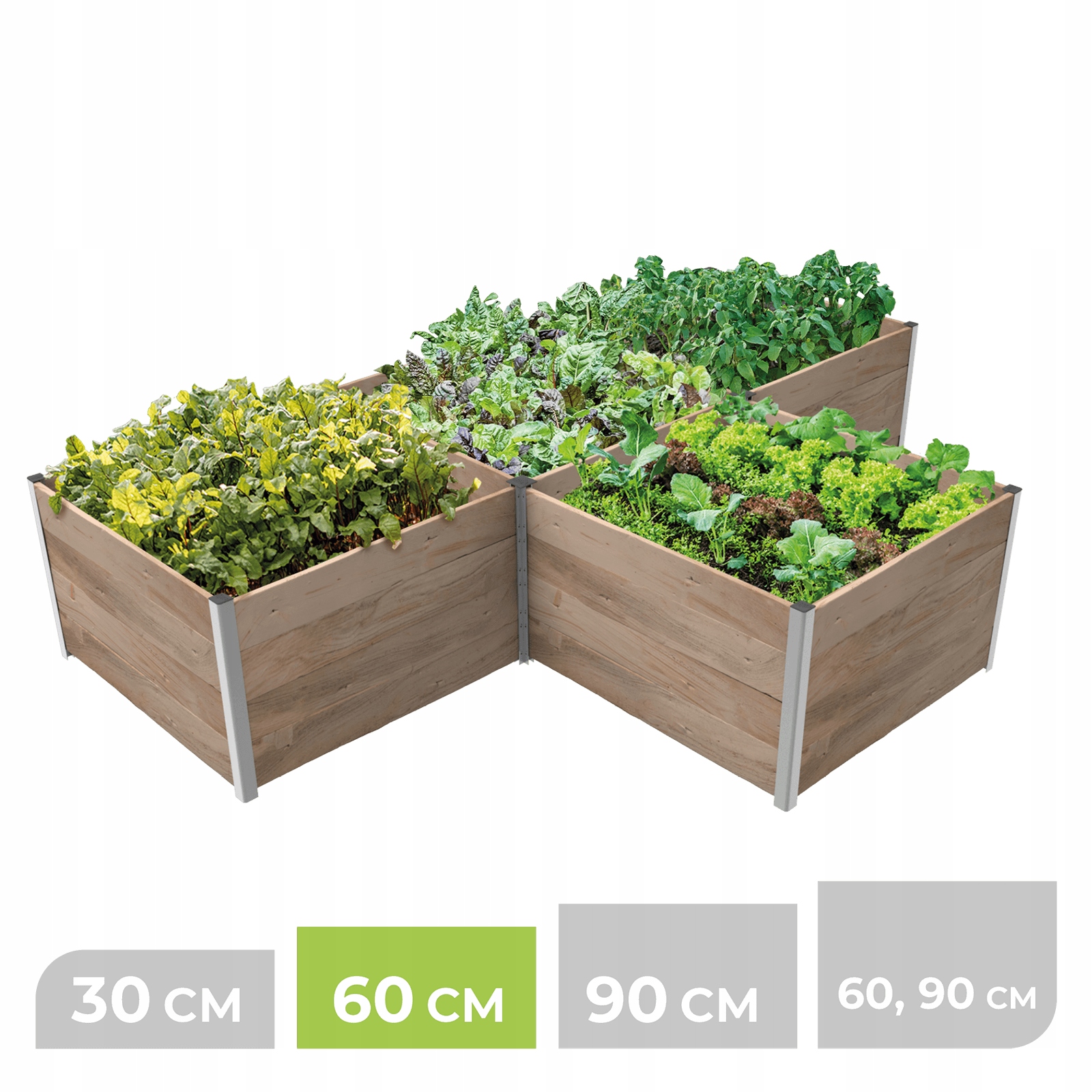 Modulárny vyvýšený záhon, záhradný box, záhonová obruba 310x207x60 cm (výška) T
