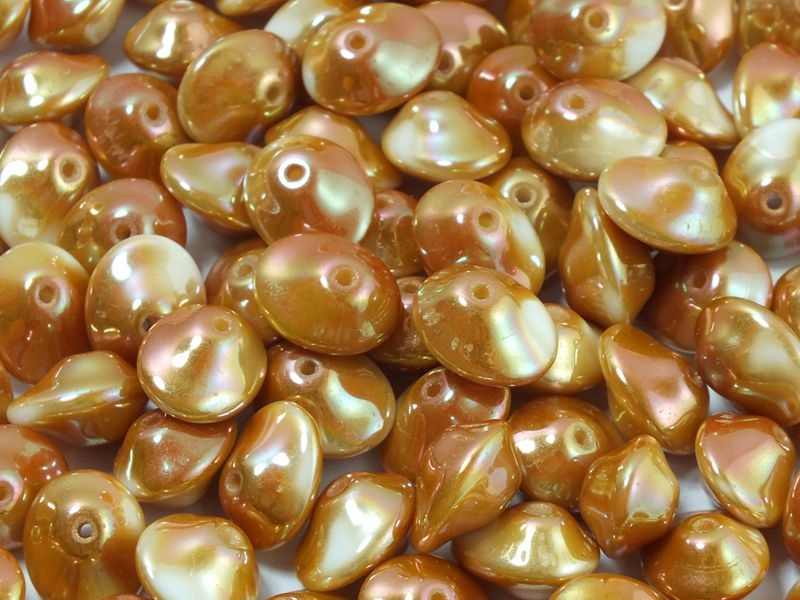 Ufo Beads White Full Apricot 5 sztuk