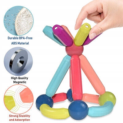 DUŻE KLOCKI MAGNETYCZNE KONSTRUKCYJNE EDUKACYJNE 64 el STEM MAGNETIC STICKS Liczba elementów 64 szt.