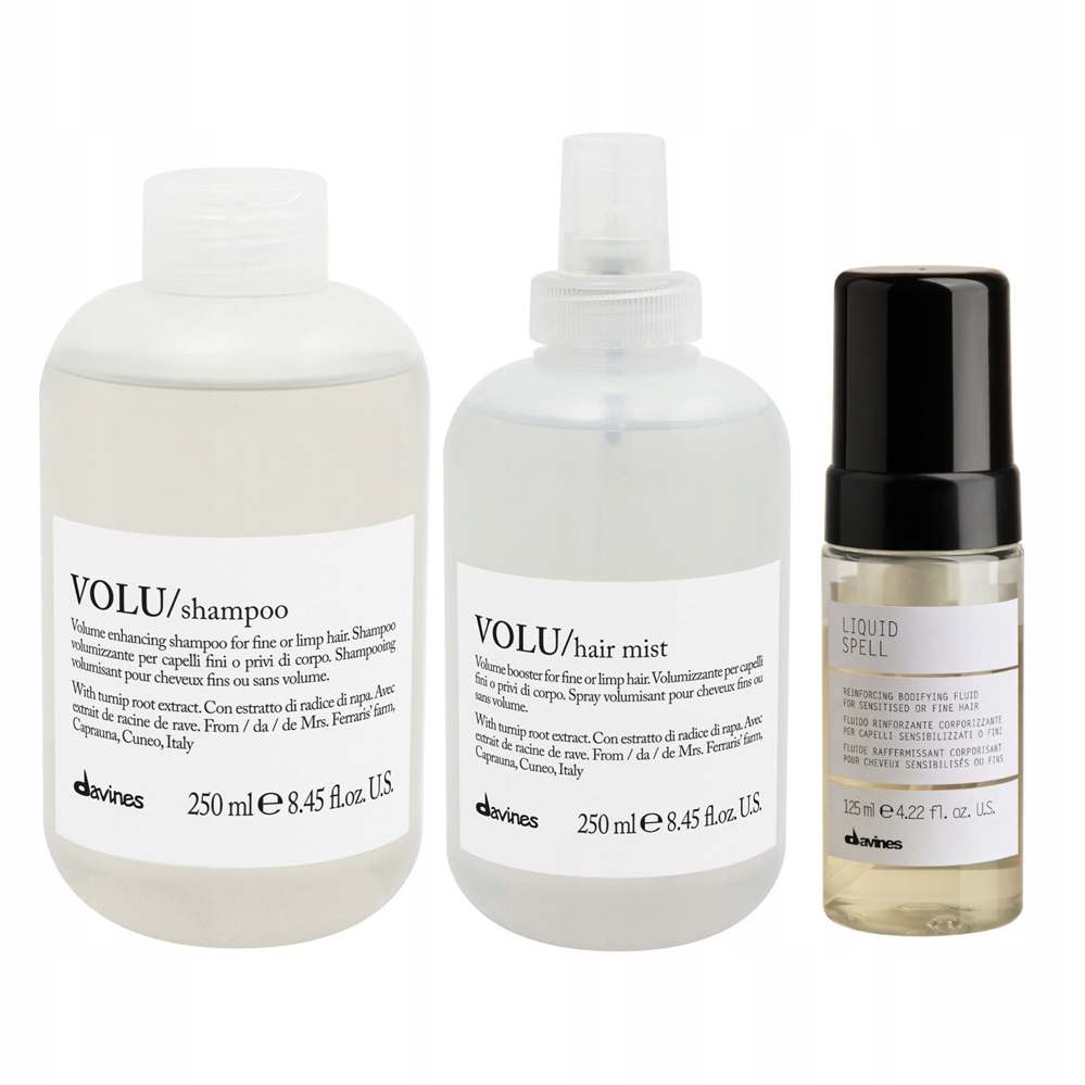 Davines Volu Šampon Conditioner Fluid Liquid Spell