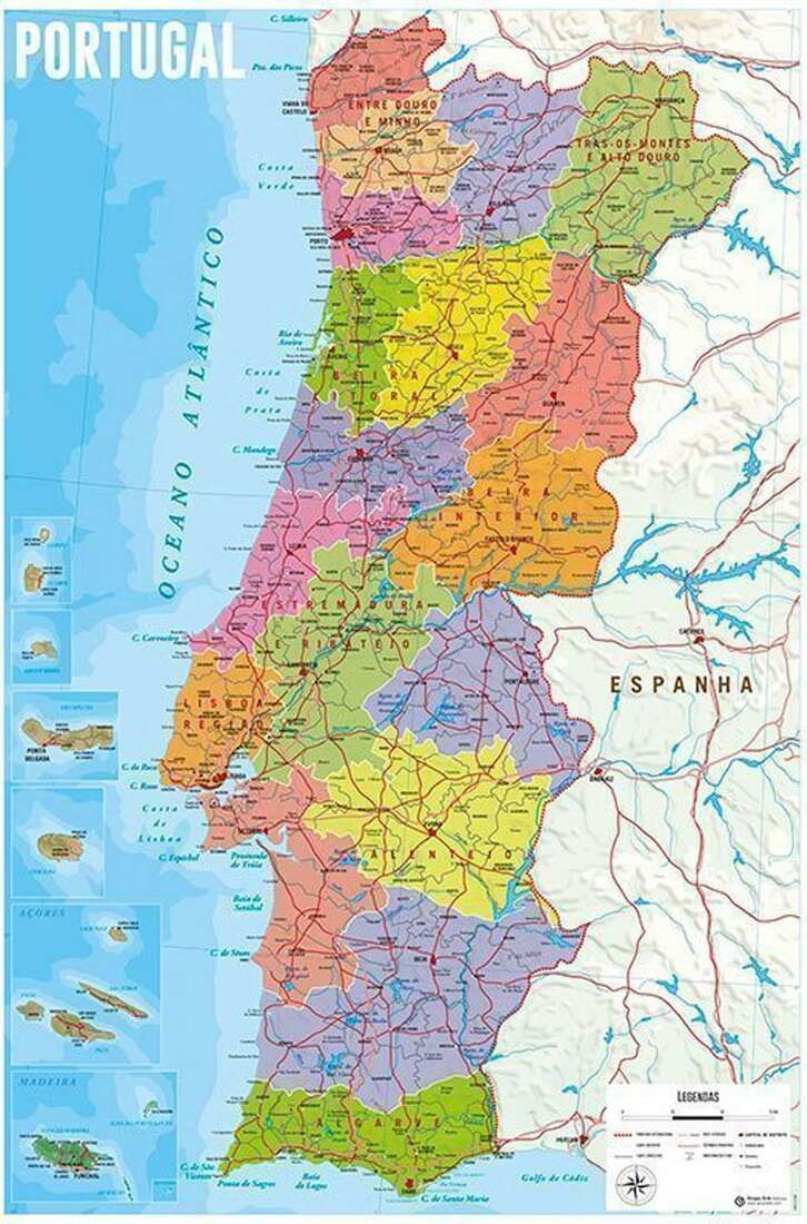 

Mapa Portugalii plakat
