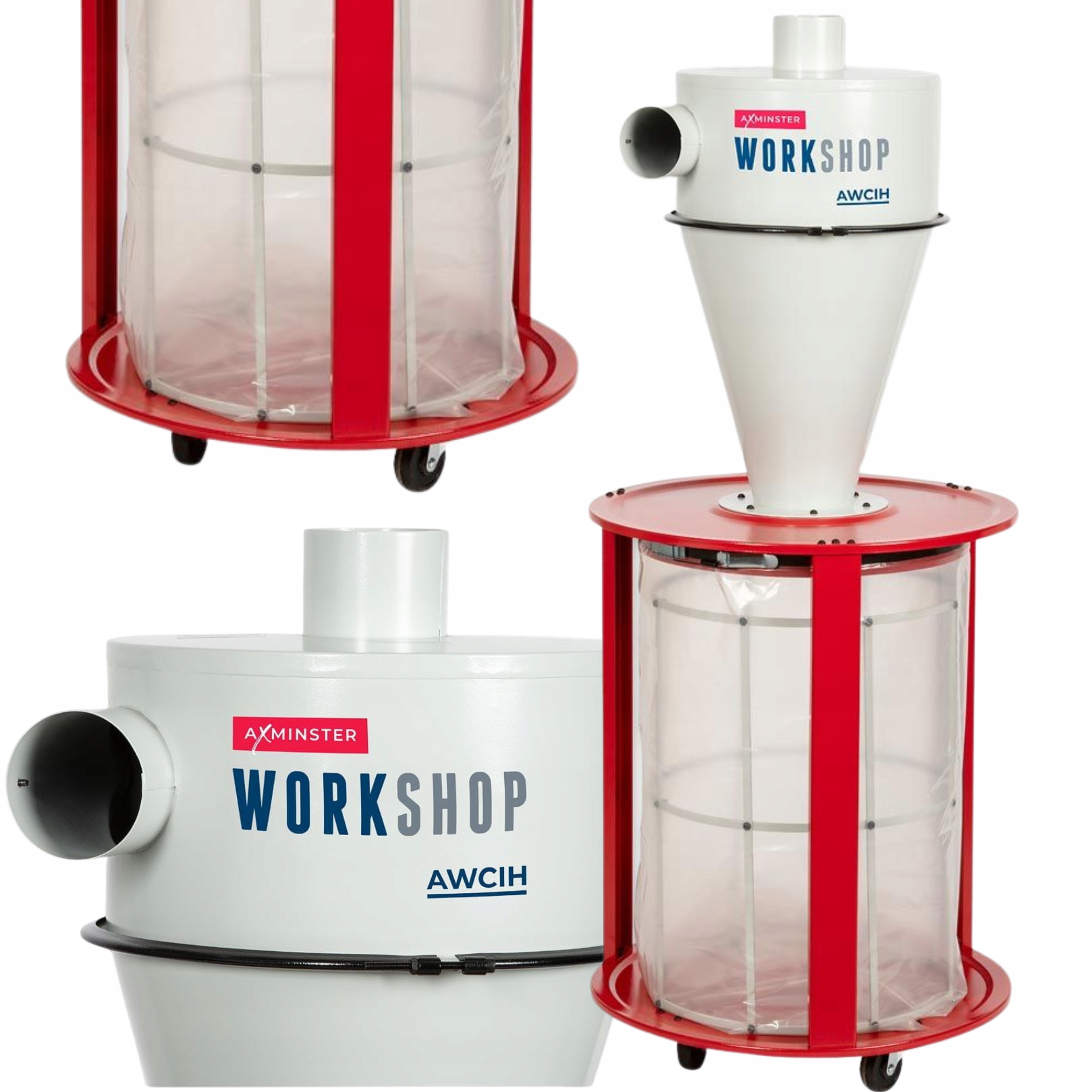 Cyklonowy separator pyłu Trocin Wiórów Axminster Workshop AW118CI odciąg