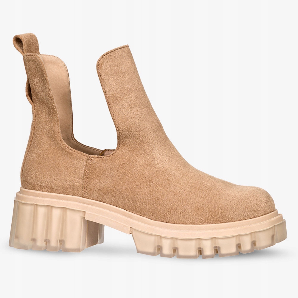 BOTKI DAMSKIE JESIENNE Z ŁAŃCUSZKIEM WYCIĘCIE r 38 Rozmiar 38