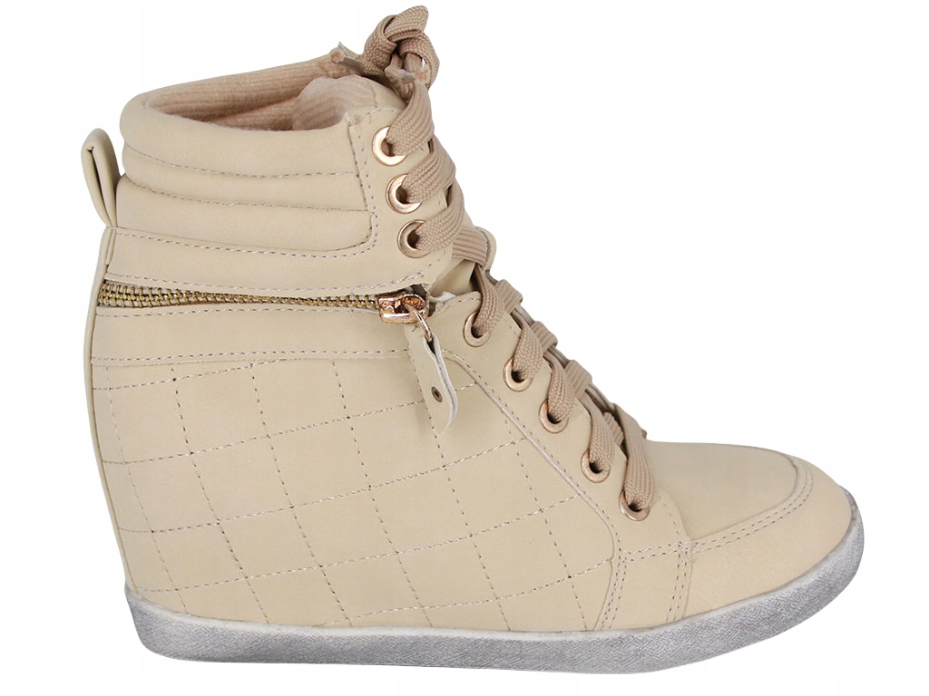 

Sneakersy Koturn Botki Damskie Beżowe X2_9013 37