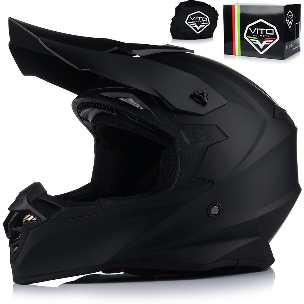 Motocyklová Prilba Vito Tivoli Off-road Enduro Cross Quad Atv Čierna Mat