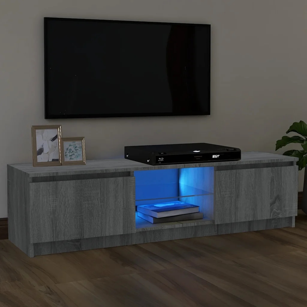 Tv skříňka s Led osvětlením šedá sonoma 120 x 30 x 35,5 cm Šedá 815709