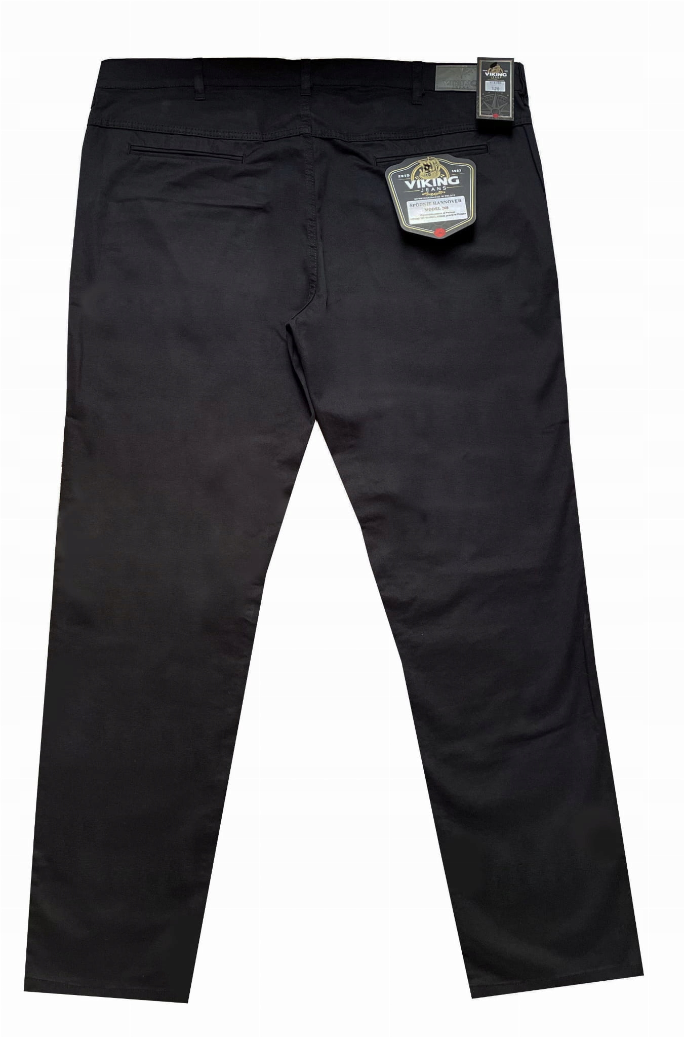 11XL Velké Strečové Kalhoty Klasik Černá Chino Viking Pas 146 CM