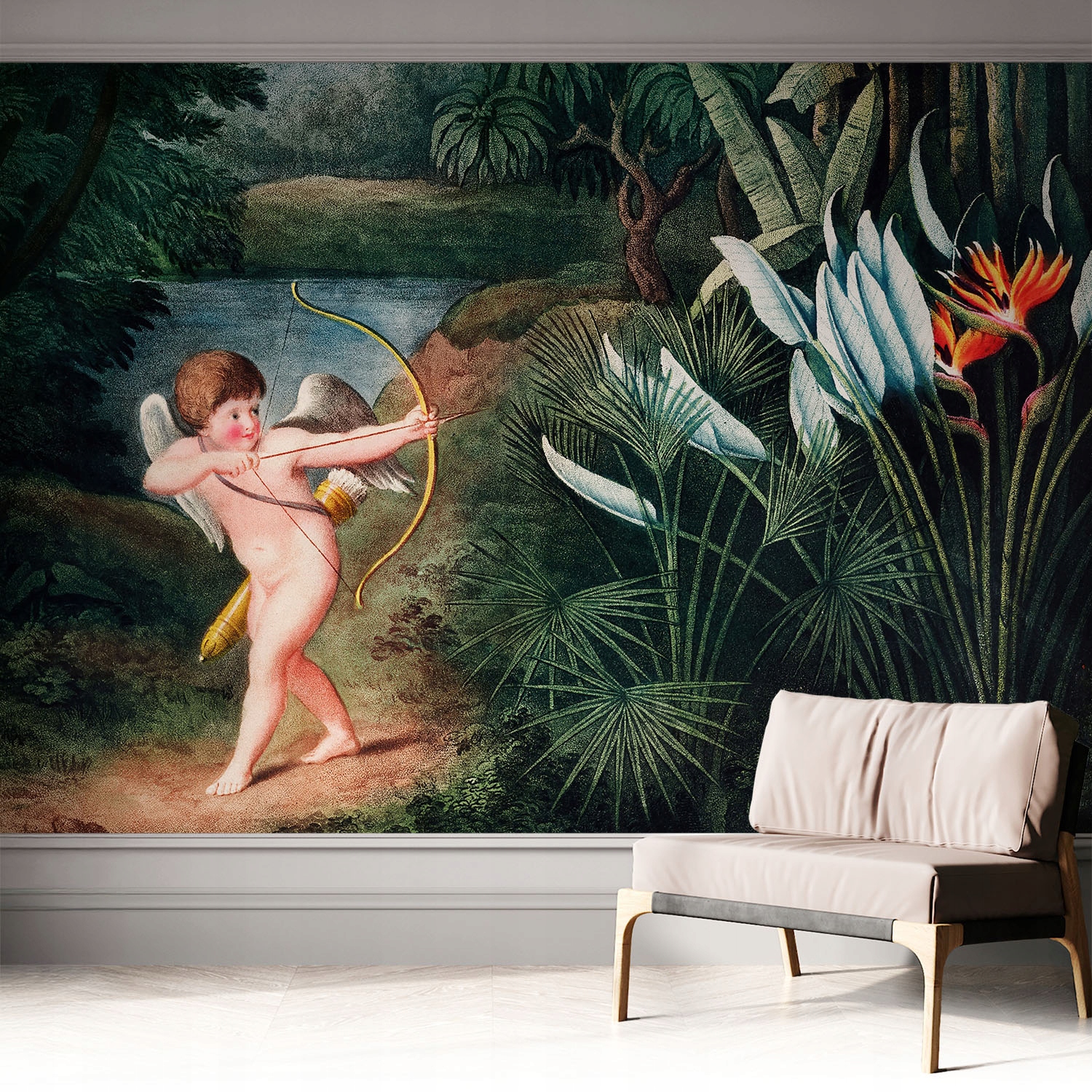 Moderní velká Samolepicí fototapeta na zeď Roztomilý amorek 312 x 219 cm